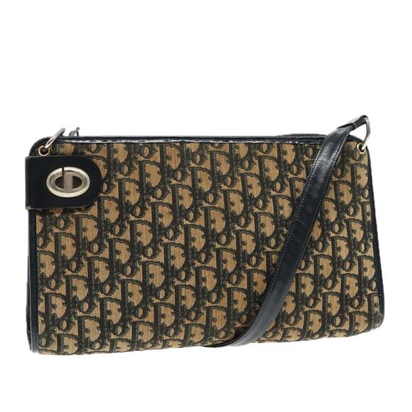 DIOR Trotter Canvas Shoulder Bag Navy - Picture 1 of 16